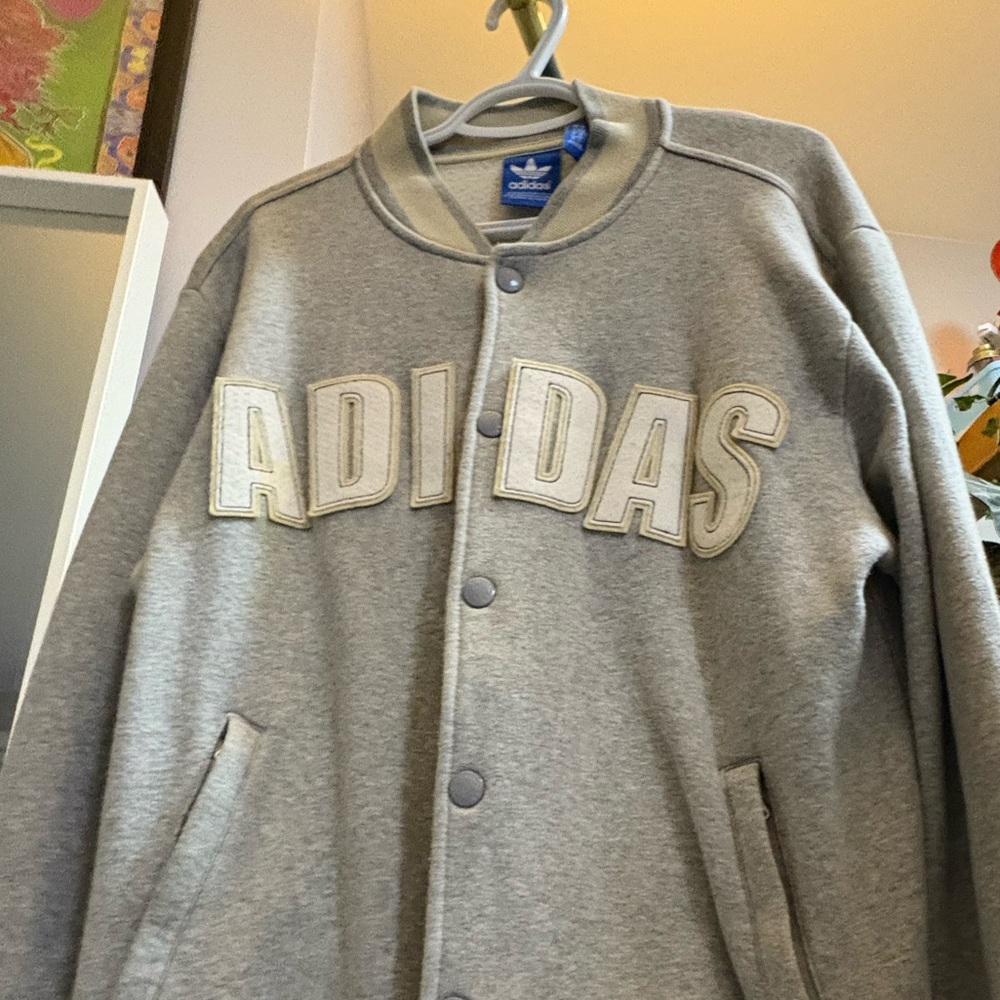 Adidas Men's Gray Varsity Jacket